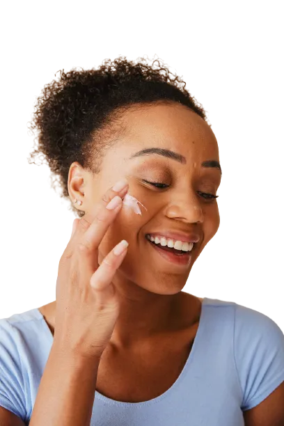 woman putting on skincare serum