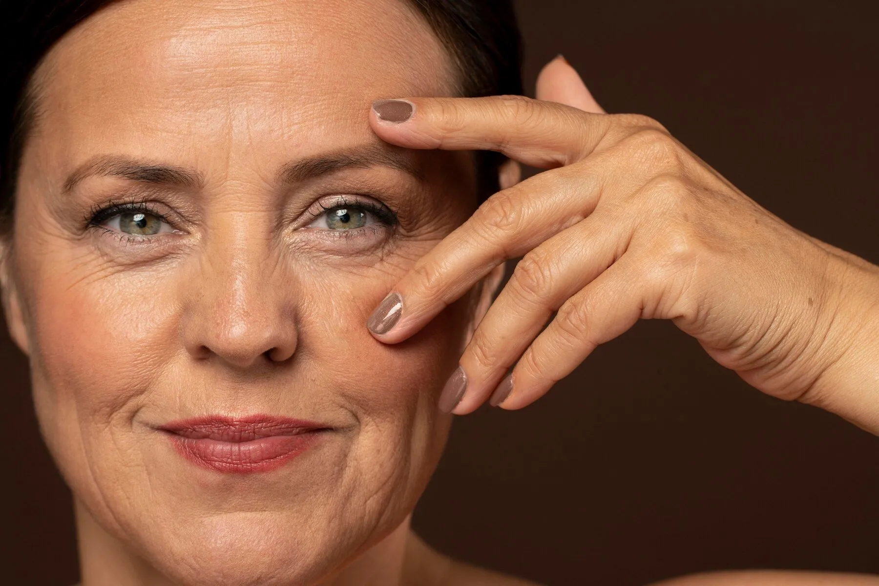 Older woman with skincare results